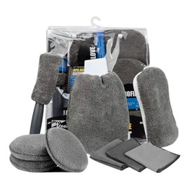 Juego de herramientas de limpieza de coche, juego de herramientas de limpieza de microfibra para interiores y exteriores, lavado de coches, belleza,  