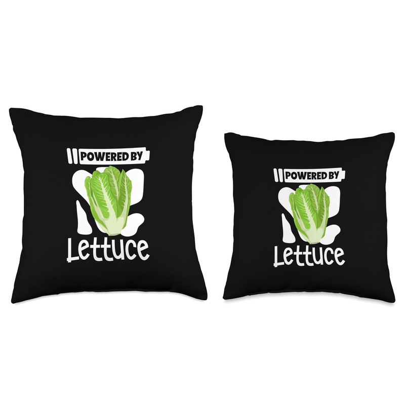 Powered by Lettuce Throw Pillow