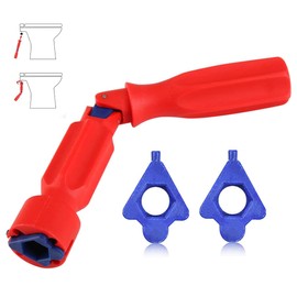 1 Set Toilet Seat Spanner Plumbing Tool with 1 Replacement Head, Universal Toilet Seat Fitting Tightening Tool, 10/13/17mm Toilet Seat Installation Key for Removal Installation and Repair (Red, 20cm)