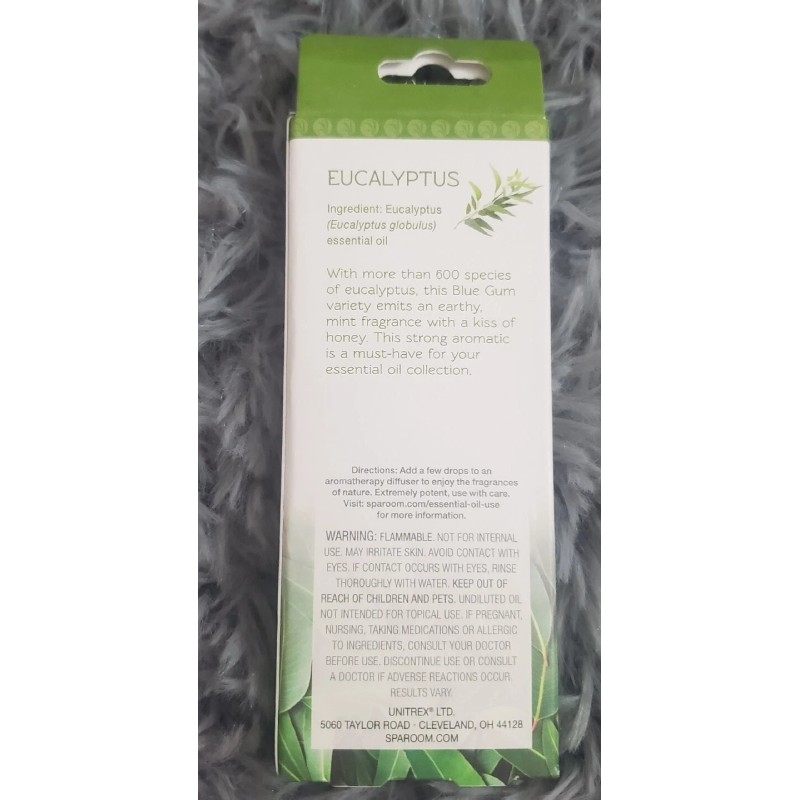 SpaRoom AROMATHERAPY 100% Pure Essential Oil, Eucalyptus 10ml, NEW!