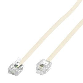 Conext Link RJ11 6P4C Modular Telephone Extension Cable Phone Cord Line Wire (25 Feet, Beige) （33211）