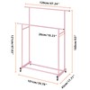 Calmootey Double Rod Clothing Garment Rack,Rolling Hanging Clothes Rack,Portable Clothes