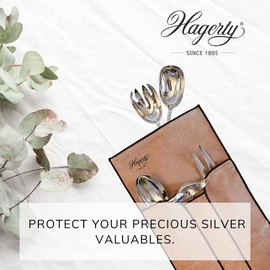 Hagerty Silver Guard Holloware Bag for Silver and Silver-Plated 22 x 42 cm I Practical Silver Storage Bag with Tarnish Protection I Impregnated Velvet Protective Case for 5 Pieces Service