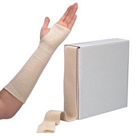 Rolyan Cotton Stockinette, 4" Wide x 25 Yards, Cast Pre-Wrap, Knit Tubular Bandage for Splint Padding and Friction Reduction, Cast Fabrication Wrap, Stretches 3 Times for Comfort & Fit, Dispenser Box