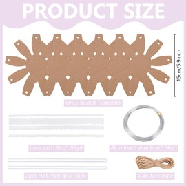 FREEBLOSS 6 Set Woven Basket Kit DIY Basket Making Set Wicker Baskets Kit for Beginners with Basket Weaving Supplies Multifunctional Hand-Woven Storage Box