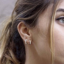 Opal Hoop Earrings, 925 Sterling Silver, Small, Gift for Women, Girls, Children, Sterling Silver, no stone,