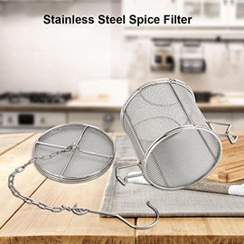Filtro de Especias, Diseño de Malla de Alambre de Acero Inoxidable Colador de Bolas de té Condimentos de Sopa Filtro de Cesta de Separación para Cocina Doméstica(El 10 * 10cm)