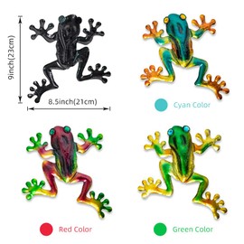 dreamskip Frog Decor, Outdoor Wall Art, Metal Frog Wall Decor for Fence, Garden, Patio, Yard, Outside Gifts for Adults (3 Pieces)