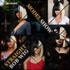 Half Blonde and Black Wig 2 Tone Hair Short Straight