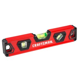 CRAFTSMAN Torpedo Level, 9 Inch, With Shock Absorbing End Caps (CMHT82390),Red and Black