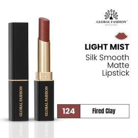 Global Fashion Silk Smooth Matte Lipstick – Long-Lasting, Luxurious Color, Rich Hydration, Lightweight Formula, Lightweight Matte Lip Color for Women, Available in Multiple Shades (124, 0.12 oz)