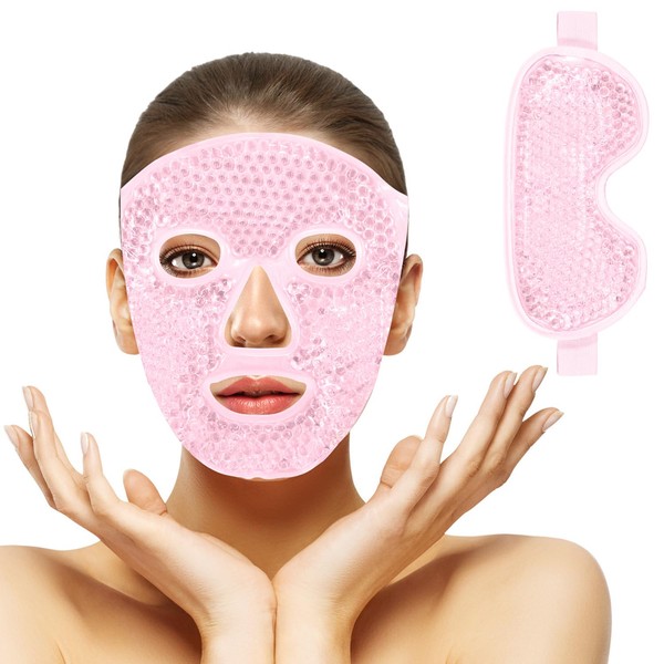 2PCS Máscaras de Hielo para Ojos y Cara, Mascarilla de