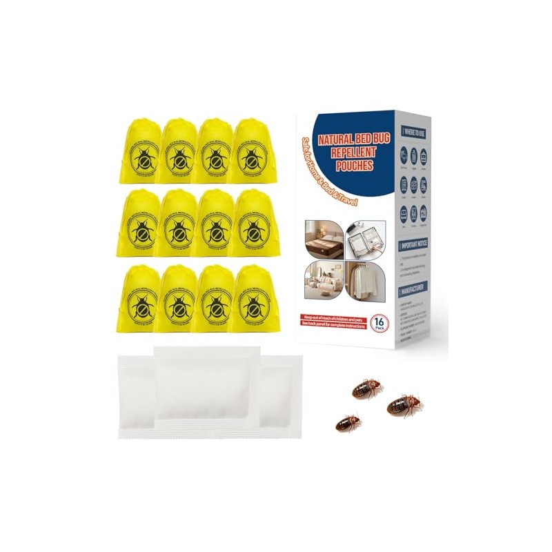 16 Pack Bed Bug Repellent Pouches for Home, Travel, Indoor