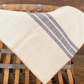 Piper Classics Market Place Blue Grain Sack Stripe Bulk Yardage,Three Yards, 108" x 110" Wide