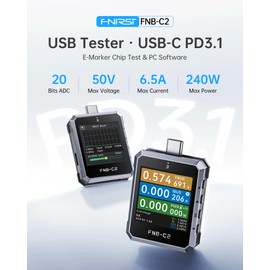 FNIRSI FNB-C2 PD3.1 USB-C Tester 240W, Bi-Directional, E-Marker Reader