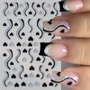 6 Sheets Heart Love Nail Art Stickers Glitter Shiny Love