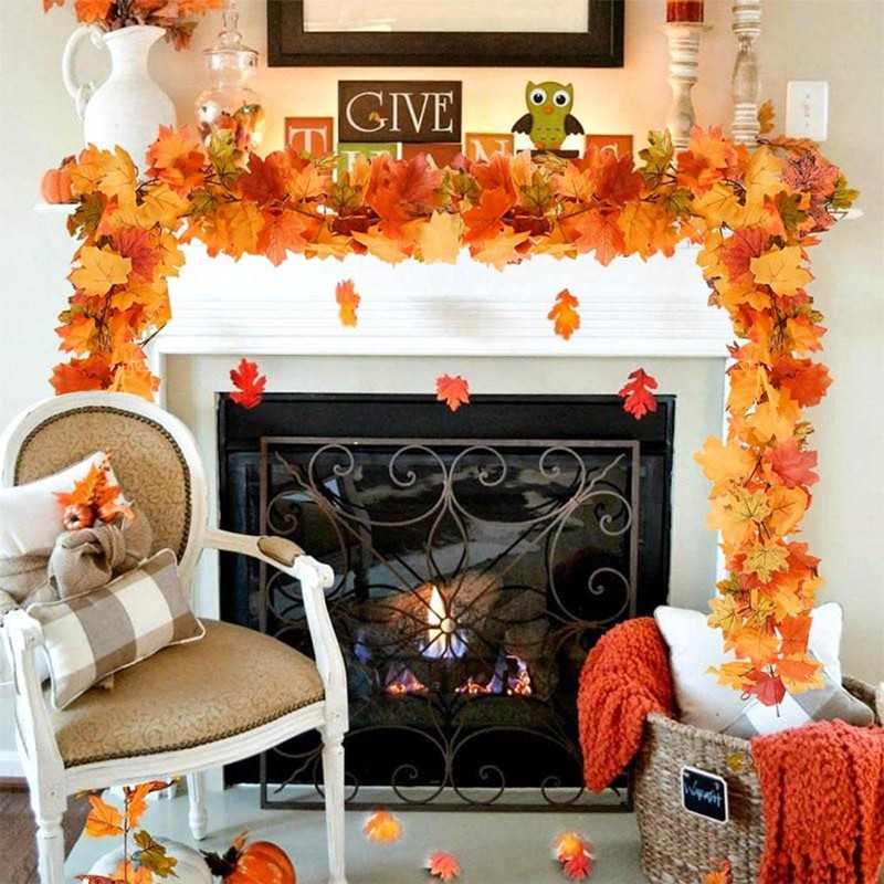 Autumn Maple Leaf Garland - 1 Pack 5.8 Ft Maple