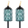 TIKI 2-Pack Topaz Blue Glass TIKI Torches – 65" Outdoor