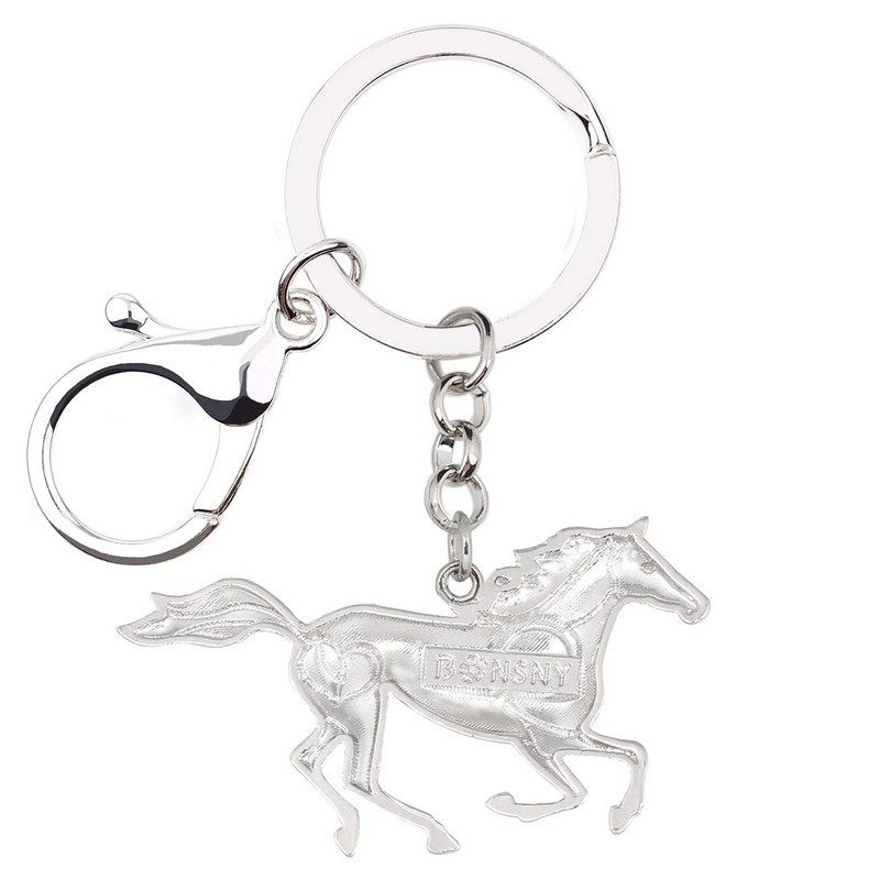 WEVENI Aleación de caballo ejecución llavero accesorios esmalte joyería para