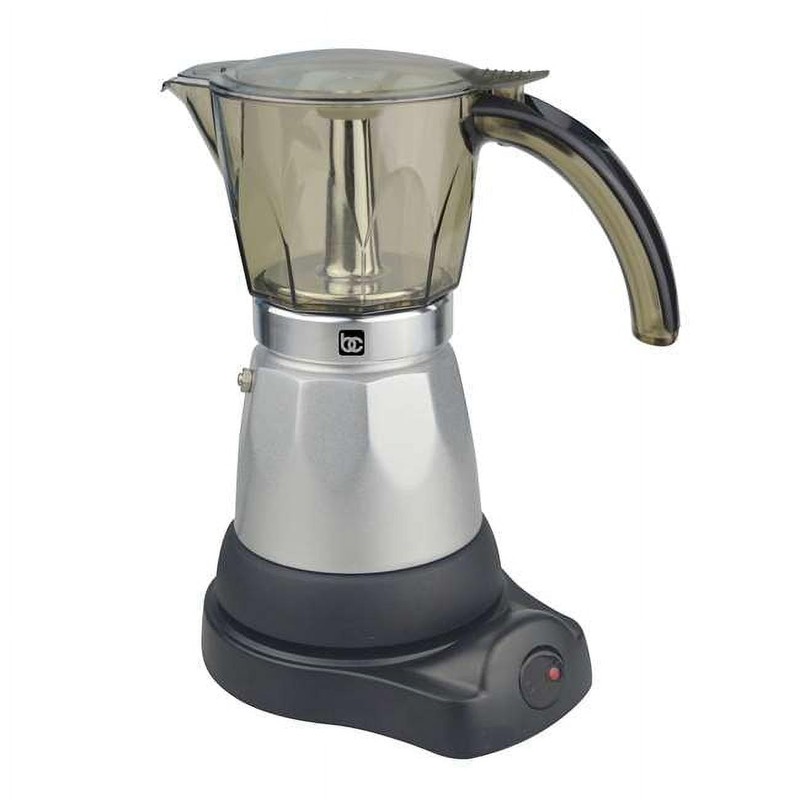 BC Classics BC-90264 6-Cup Electric Coffee Maker, Clear and Silver