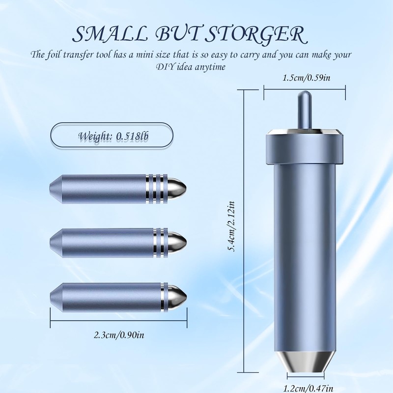 4Pcs Foil Transfer Kit, 3 in 1 Foil Transfer Tool