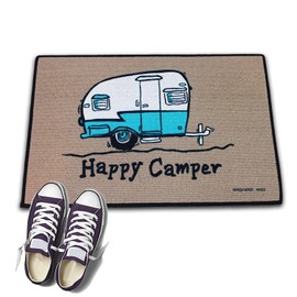 HIGH COTTON Welcome Doormat - Happy Camper with Retro Camper