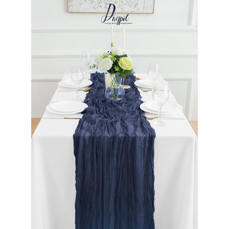 8Pack Navy Blue Cheesecloth Table Runner 10FT Gauze Cheese Cloth