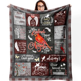 Cardinal Memorial Gift Blanket Sympathy Blanket for Loss of Loved Ones Memory Blankets Red Cardinal Gifts for Women 50x60 Inch Memorial Blanket for Lost Loved Ones Soft Cozy Cardinal Gifts