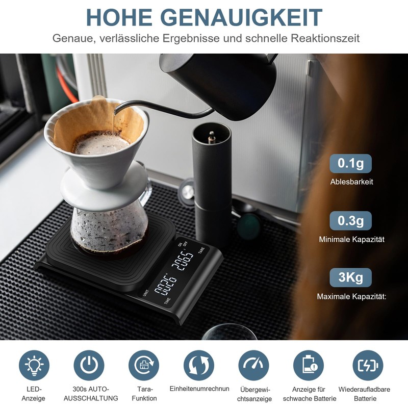 Coffee Scale with Timer and Digital Display
