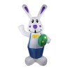 6.5FT High Easter Blue Bunny Holding Easter Egg Inflatable Yard