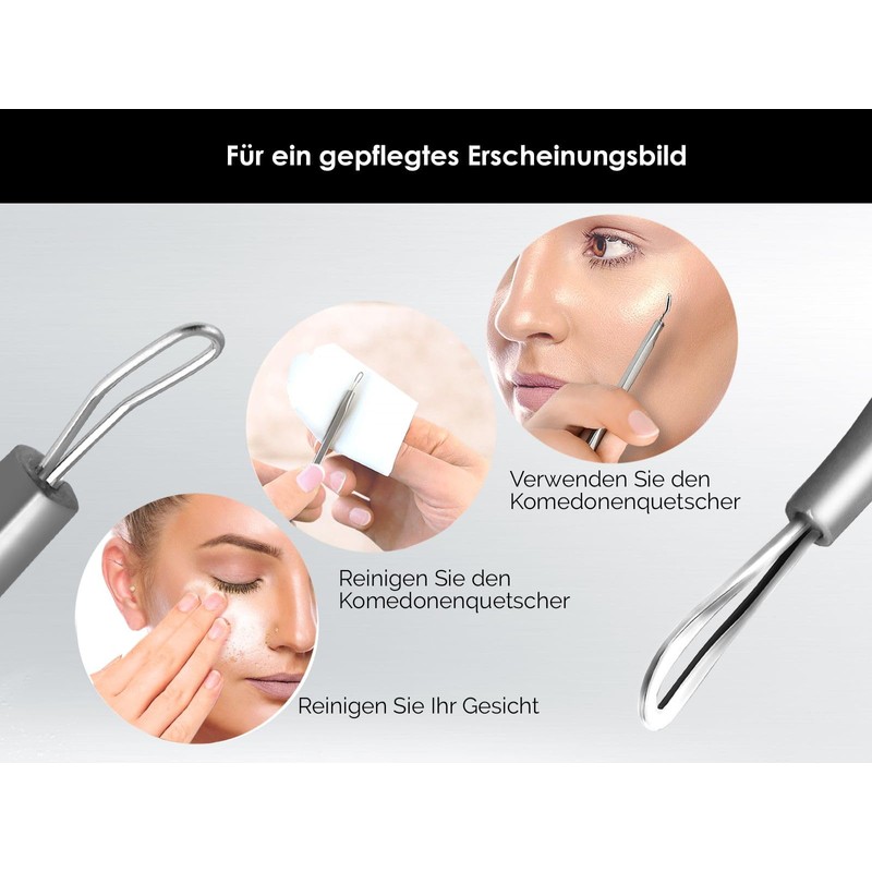 6-Piece Stainless Steel Comedone Squeezer Set Blackhead Remover