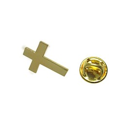 Kiola Designs Gold Toned Religious Cross Lapel Pin
