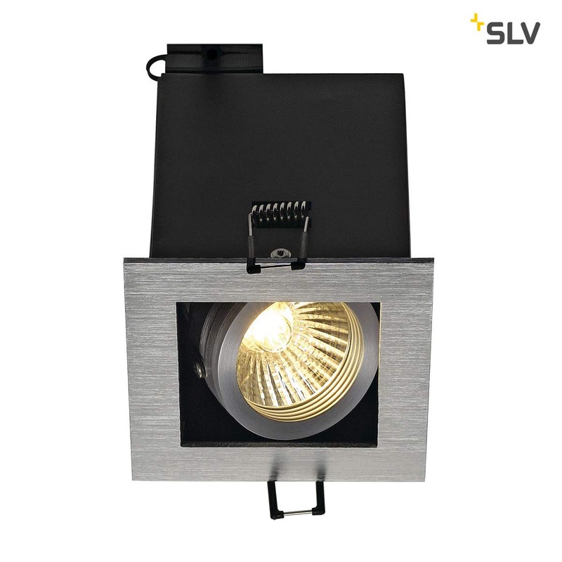 SLV KADUX 1 GU10 Downlight, Angular, alu Brushed, max, 50W,