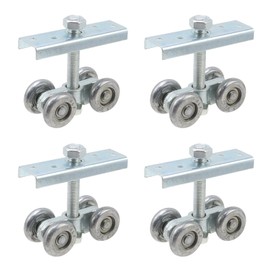 KUMGROT Heavy Duty 4 Wheel Trolley Assembly with Steel Plate M12 Bolt for 1.97" Wide and All 1.69" or Taller Strut Channel Pack of 4
