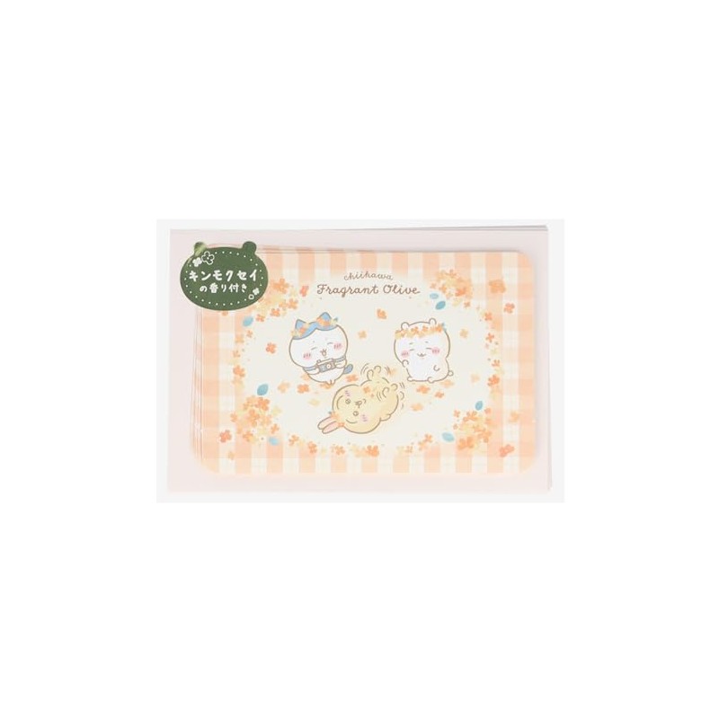 Sunstar Stationery Chiikawa Mini Letter Set, Checkered Osmanthus Scent, 729541,