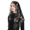 Bozidol Mantilla Triangular Embroidered Virgin Mary Sunflower Veil - Black