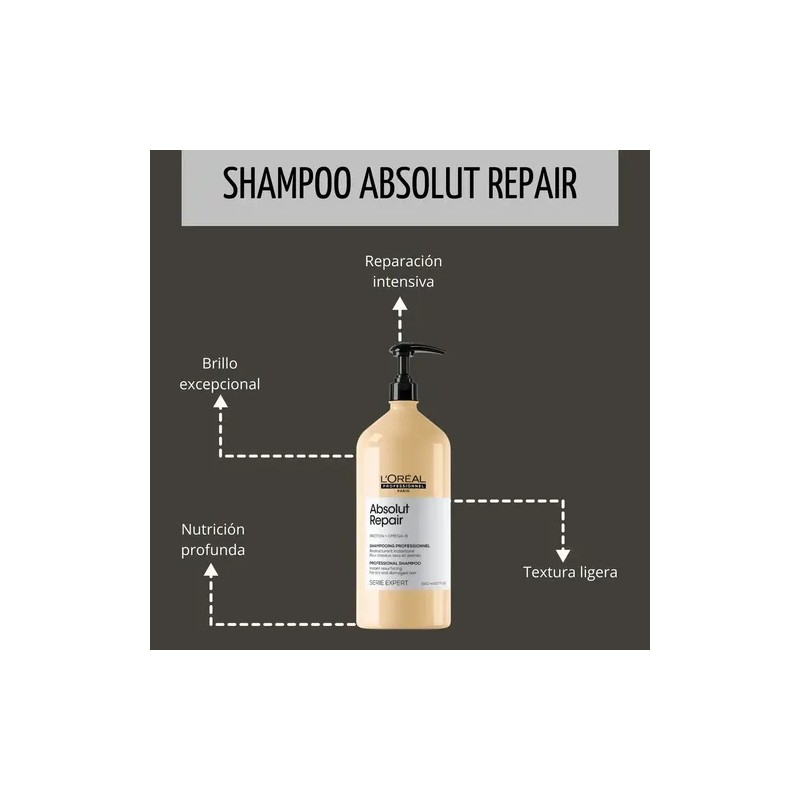 Kit Shampoo 1500ml + Balsamo 500ml Absolut Repair Loreal Para