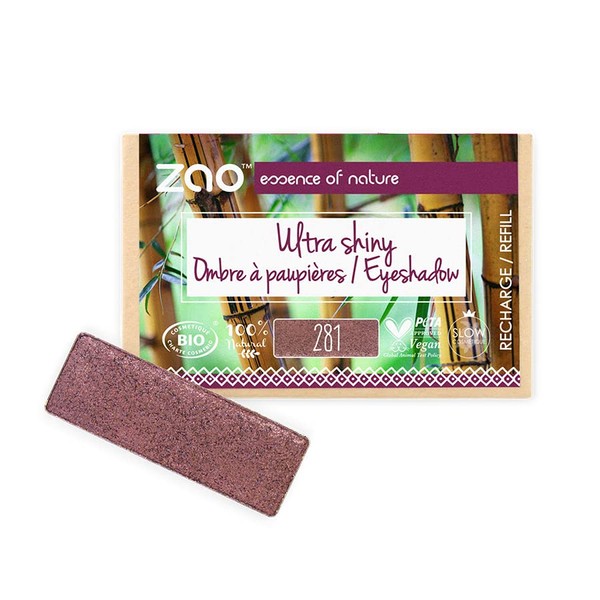 Zao Refill Rectangle Eye Shadow 281 Burgundy Sequin