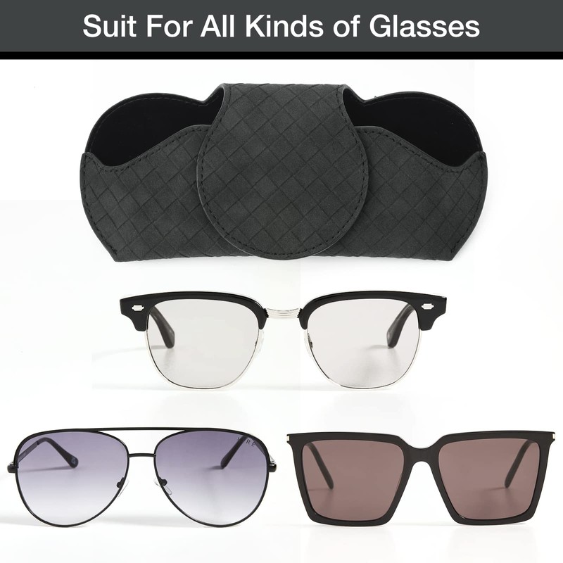 KINIVA Sunglasses Holder for Car Visor PU Leather Glasses Case