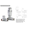 Chrome Thermostatic Radiator Valve Angled Corner Straight TRV Radiator Thermostat