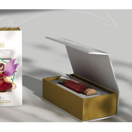 Divine Saffron gift box Award Winner Finest Pure Premium All Red Saffron Threads, Grade A+ Royal Super Negin Non-GMO Verified. For Tea, Paella, Rice, Desserts, Golden Milk and Risotto (5 Grams)