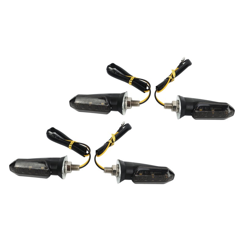 4Pcs Motorcycle LED Turn Signal Lights Mini Front Rear Indicator