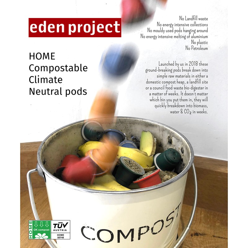 THE EDEN PROJECT 100 ITALIAN ESPRESSO Home Compostable Coffee Pods