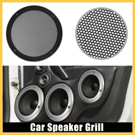 REPAIROCK 8 Inch Car Metal Audio Speaker Grill Cover Mesh Woofer Horn Guard Decorative Circle Grille Protector with Screw Gold Tone Auto Replacement Parts