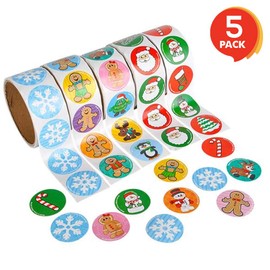 ArtCreativity Holiday Roll Stickers Assortment - 500 Christmas Themed Stickers - Great Christmas Party Favors, Goodie Bag Fillers, Holiday Decorations for Boys and Girls Ages 3+