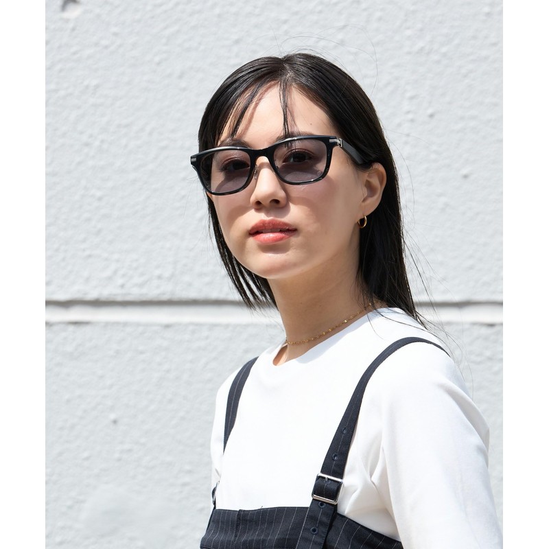 [ゾフ] ウェリントン型 サングラス｜ レザー調 ラバーテンプル ズレ落ちにくい ユニセックス 男女兼用 ズレ落ち防止 紫外線対策