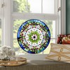 Chloe Lighting Tiffany Edwardian Man 22" Stained Glass Window Panel,
