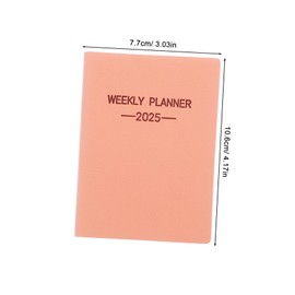 Operitacx 2025 Pocket Weekly Planner Office Supply Pocket Calendar Mini Hardcover Ideal Advent Calendar for Xingtingyu Undated Planner Weekly Pocket Planner Book Pu Pink