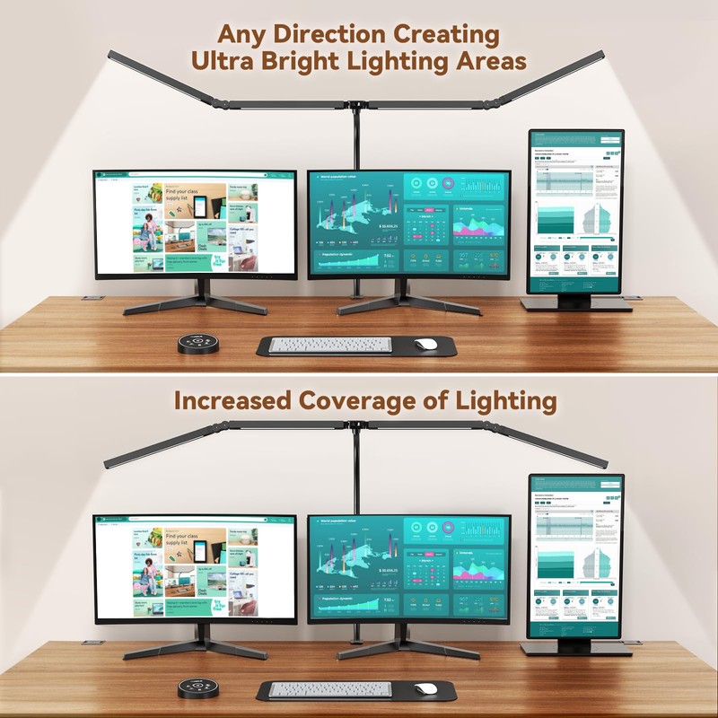 Pzloz Led Desk Lamps for Home Office - Eye Caring