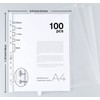 100 x Clear A4 Plastic Punched Punch Pockets, 160 Micron